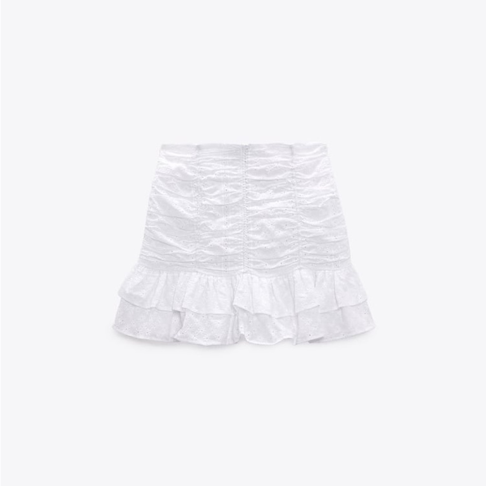 Zara Embroidered Eyelet Mini Skirt